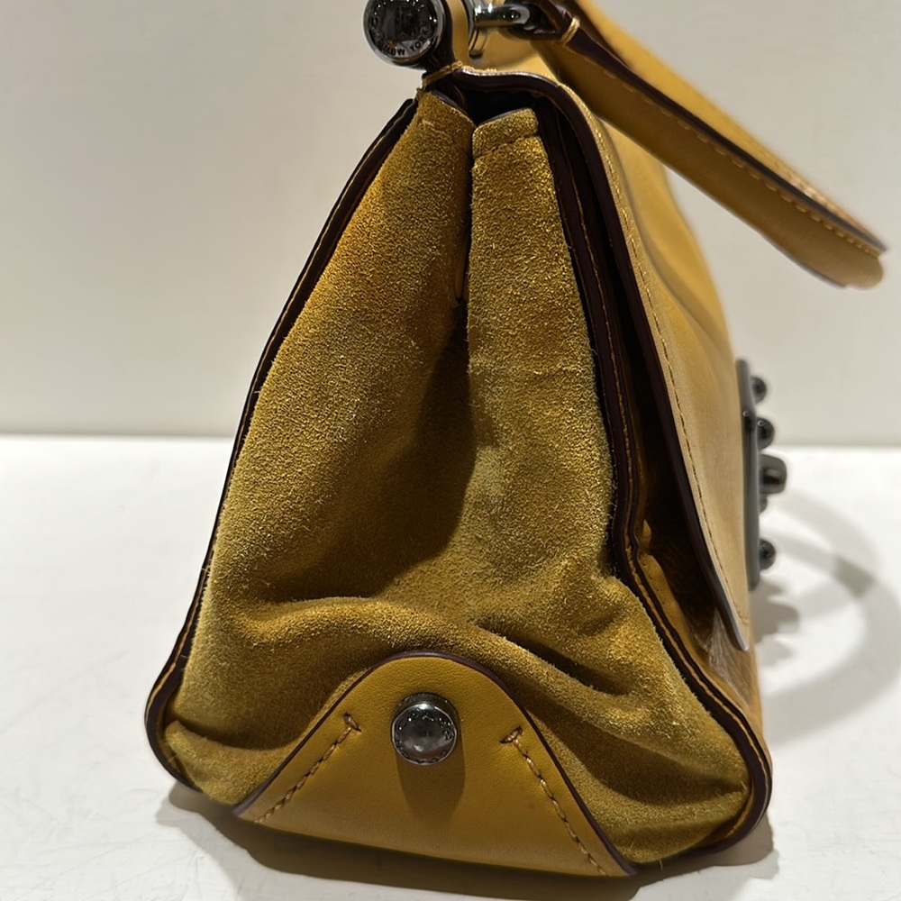 COACH (E1680-38388) “Drifter” Mustard Yellow Leather/ Suede Satchel - Picture 7 of 16